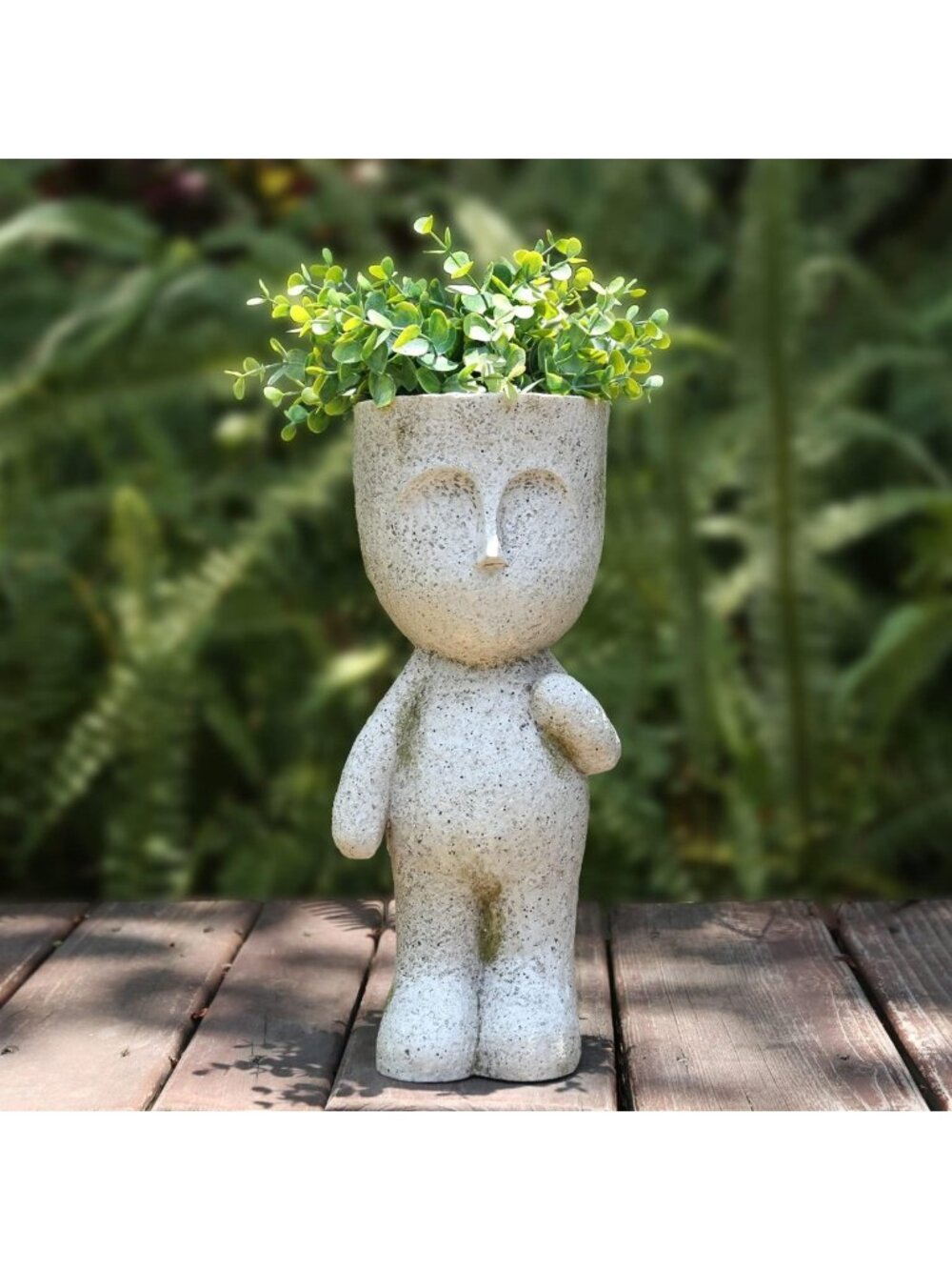 Unique Face Planter for Indoor Plants - Resin Pot with Drainage Hole for